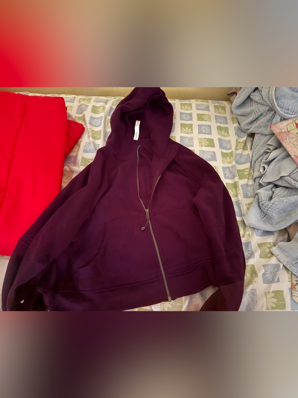 Lululemon dark magenta full zip scuba